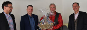v.l.n.r.: Martin Simmich (Prokurist), Frank Hofmann (GF), Dieter Bröckemeier, Thomas Ruff (GF)